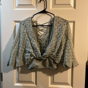 Elegant Lace Women Top in Green